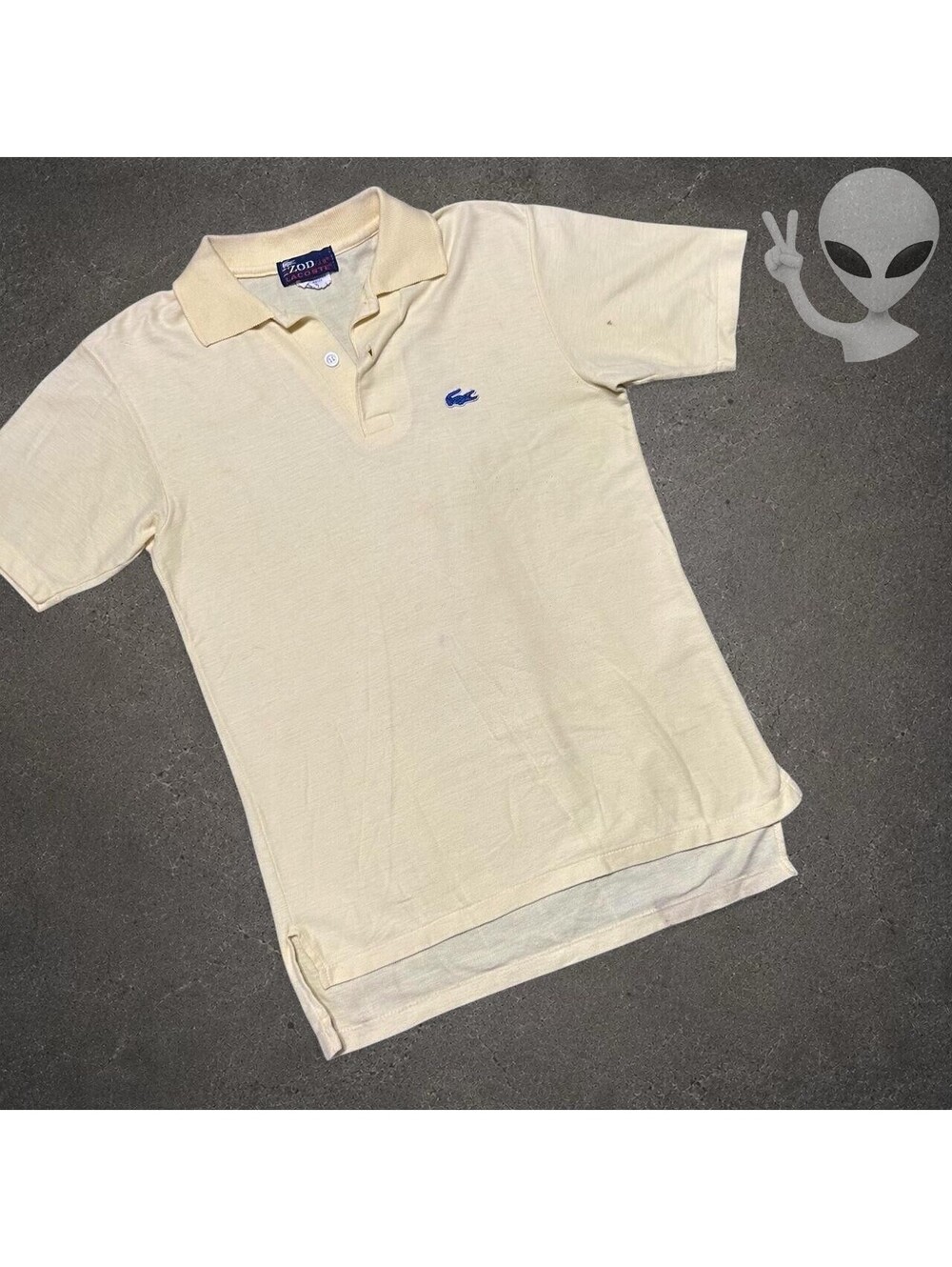 Vintage Izod Lacoste Polo Shirt Boys 18 Fits Mens S Yellow Cotton Blend Japan - Picture 4 of 8